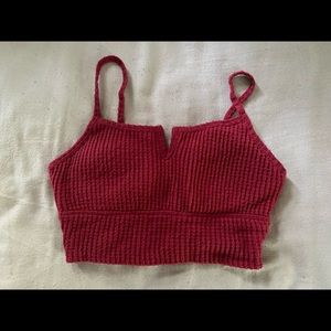Red Knitted Bralette / Crop-Top